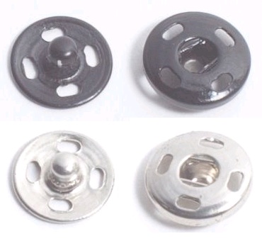 Flat Back Hidden Snap Buttons Metal Invisible Round Sewing Snaps